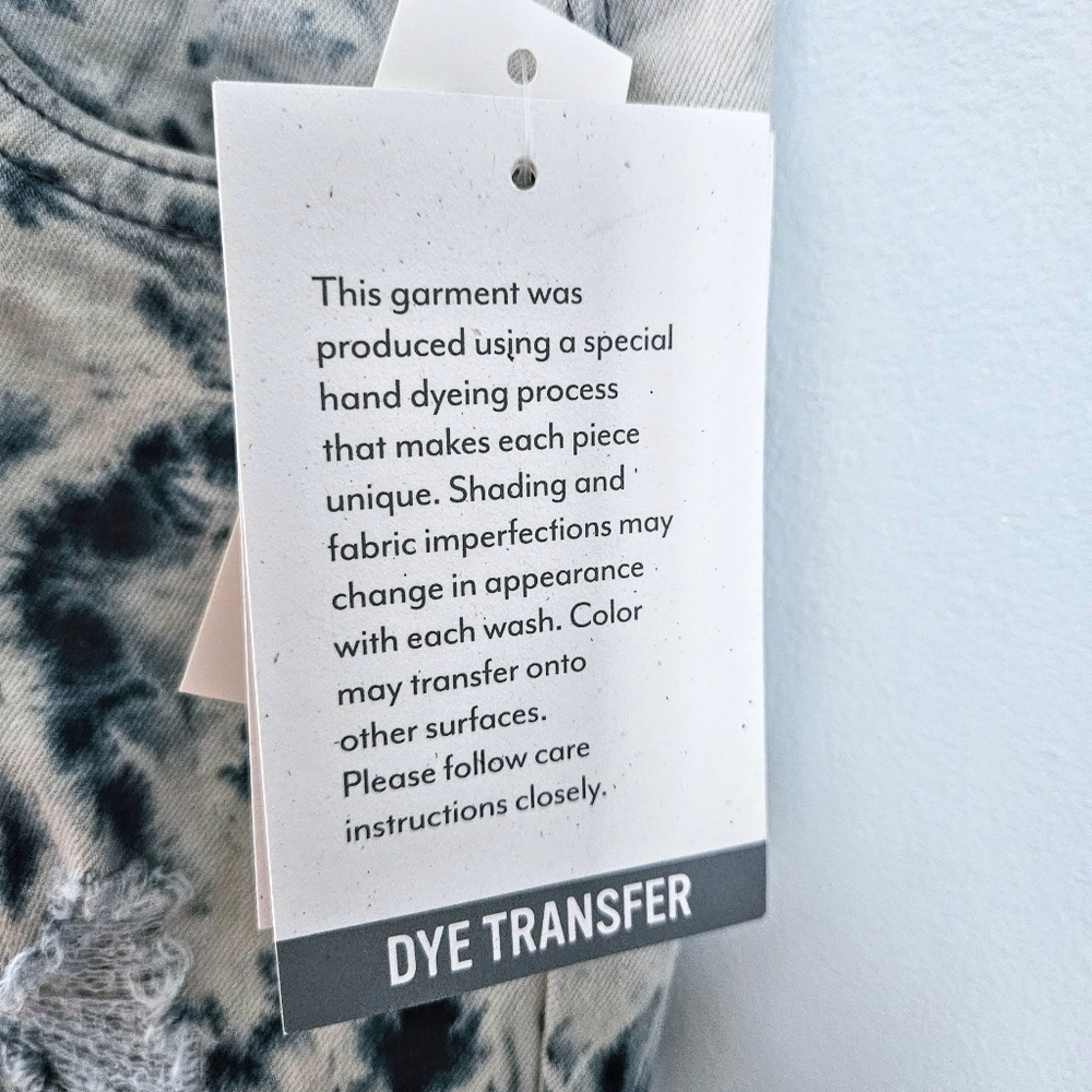 NWT True Craft Bleached & Blue Tie Dye Short Denim Jumper Overalls Size 12 - Picture 6 of 7